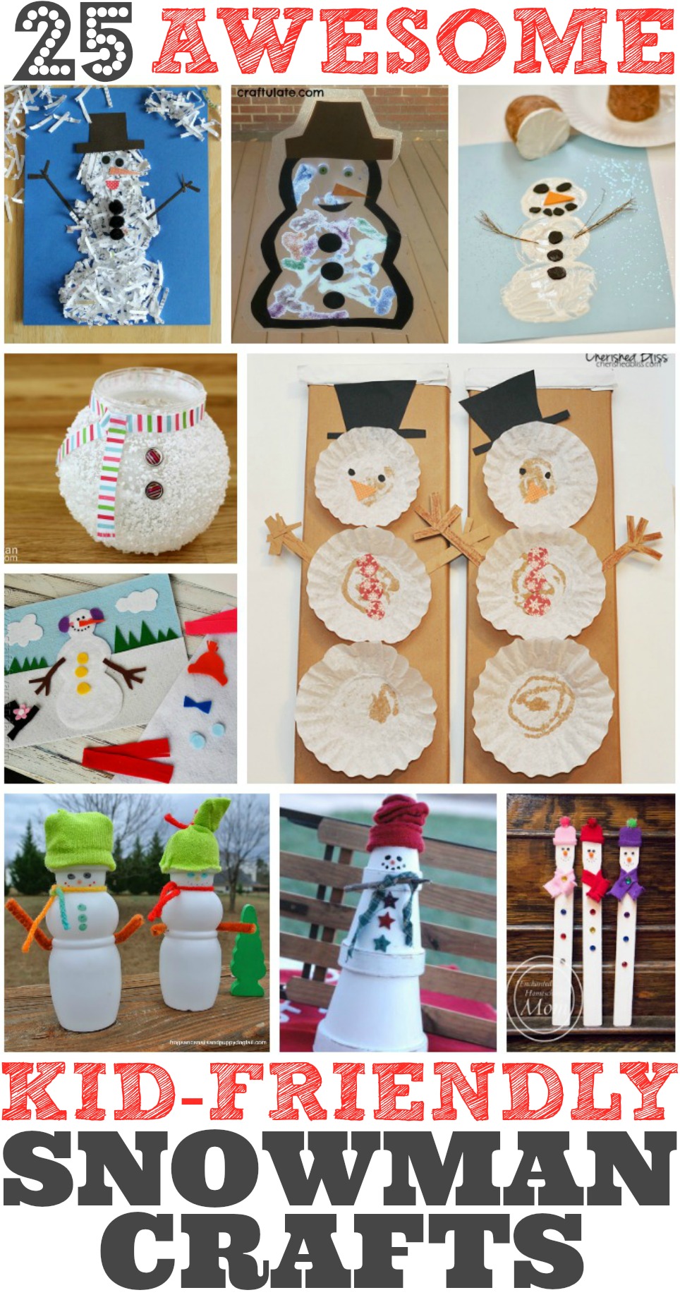 Winter Fun: 25 Easy Snowman Crafts for Kids - Classy Mommy