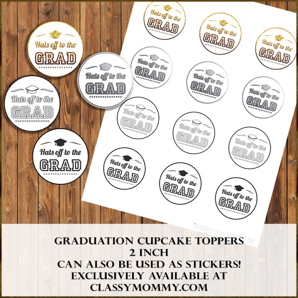 Free Printable Graduation Cupcake Toppers Classy Mommy