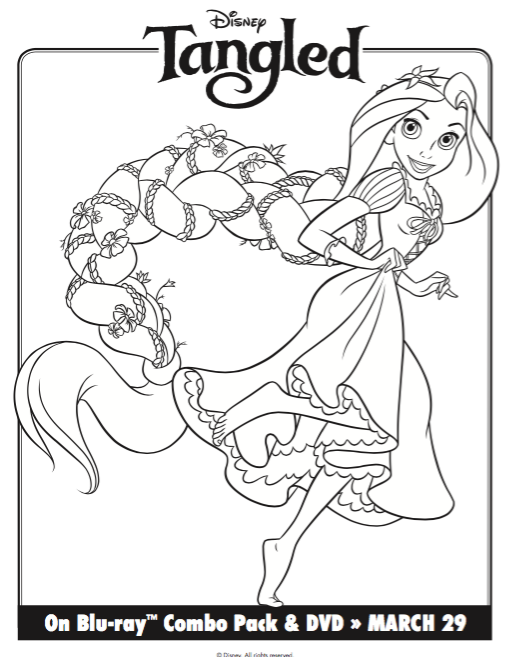 Free Printable Tangled Rapunzel Coloring Pages