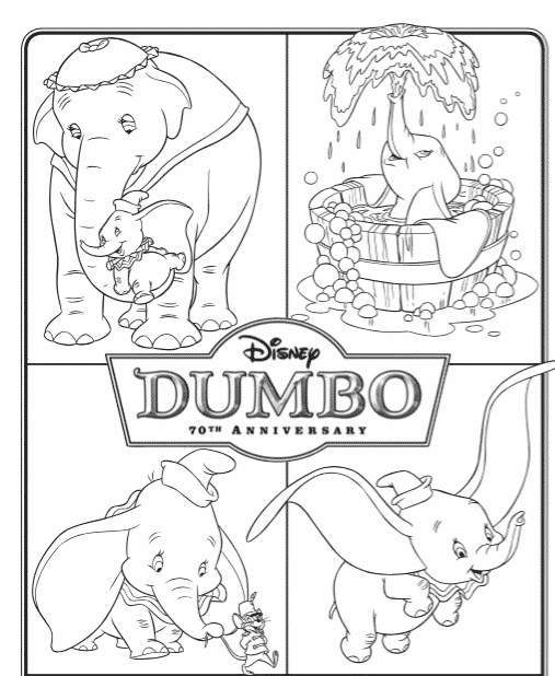FREE DUMBO Printable Coloring Pages and Activity Sheets