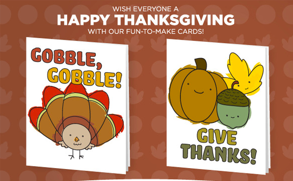 Free Downloadable Printable Thanksgiving Day Cards for Kids