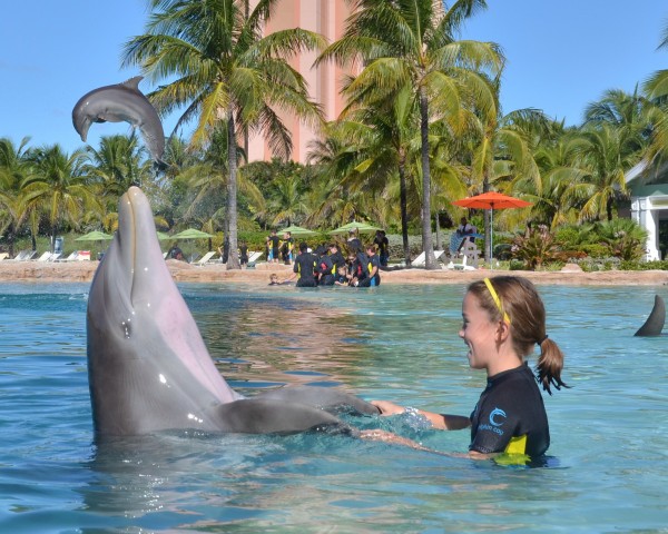 Dancing with a dolphin