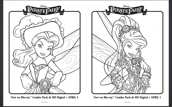 Free Pirate Fairy Coloring Pages and Activity Sheets part 2