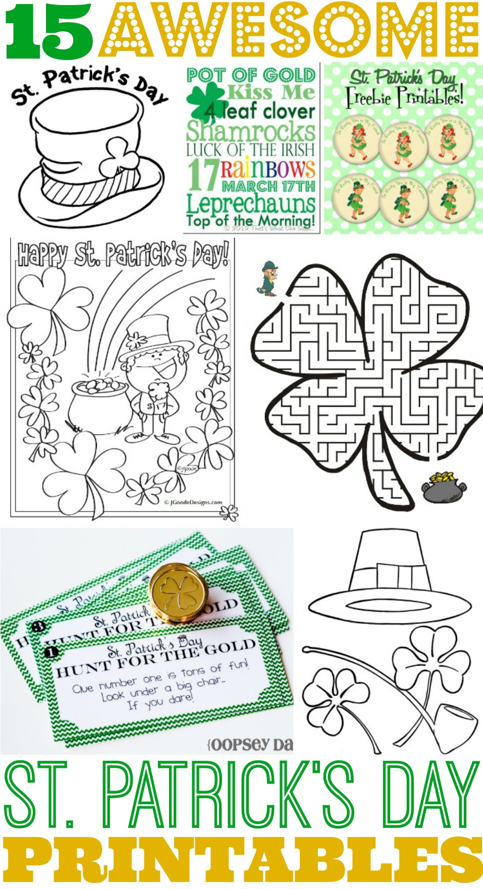 15 Awesome St. Patrick's Day Free Printables for Kids Classy Mommy