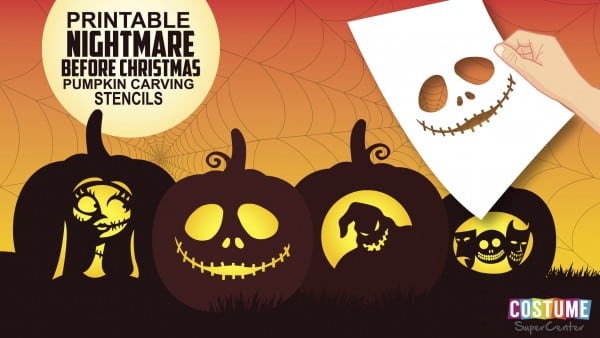Free Nightmare Before Christmas Pumpkin Carving Stencils