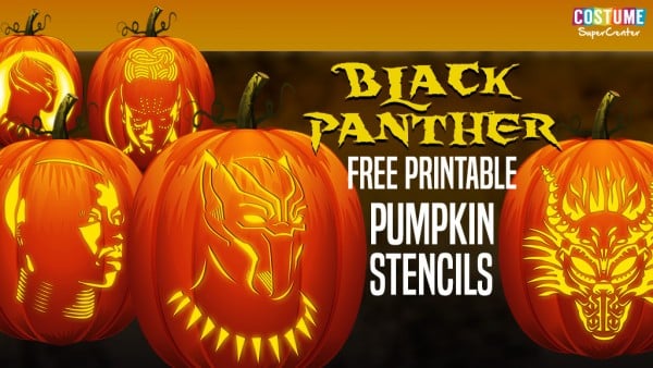 Free Black Panther Pumpkin Stencil