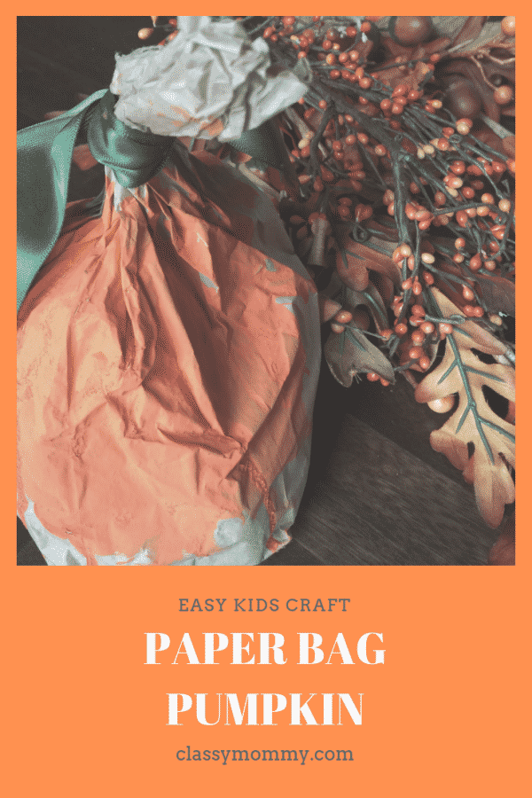 Easy Paper Bag Pumpkin craft 