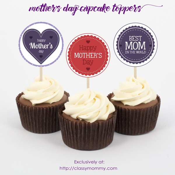 Free Printable Mother's Day Cupcake Toppers