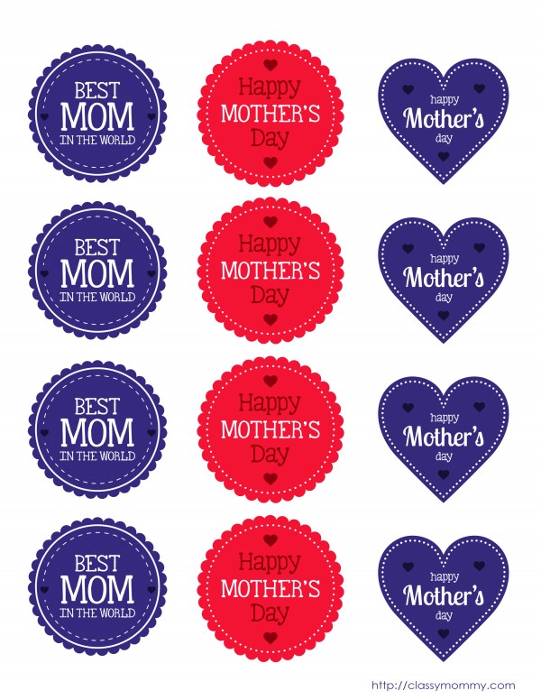 Free Printable Mother's Day Cupcake Toppers
