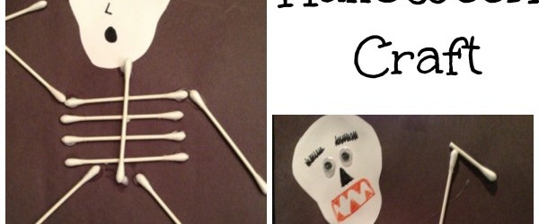 Skeleton Q-Tip Craft for Halloween
