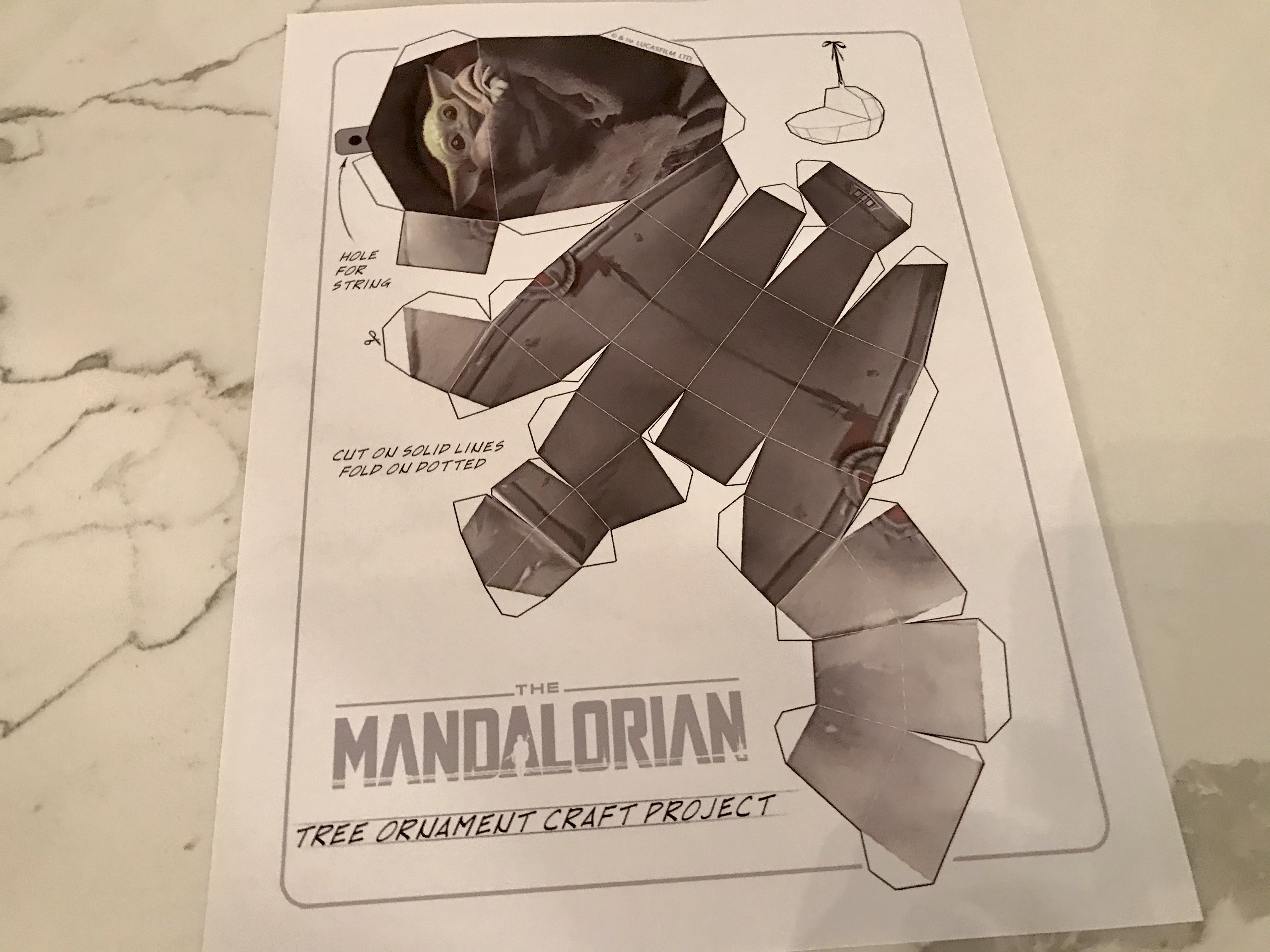 Mandalorian Free Printable Baby Yoda Christmas Ornament Template
