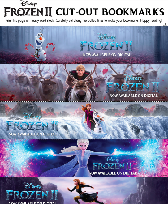 Free Printable Frozen Bookmarks
