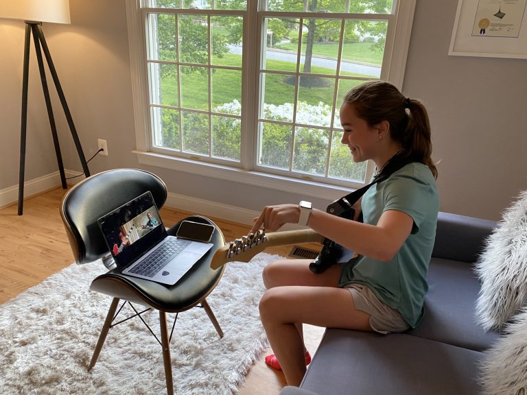 Online Zoom Guitar Lessons with the Guitar Center Classy Mommy