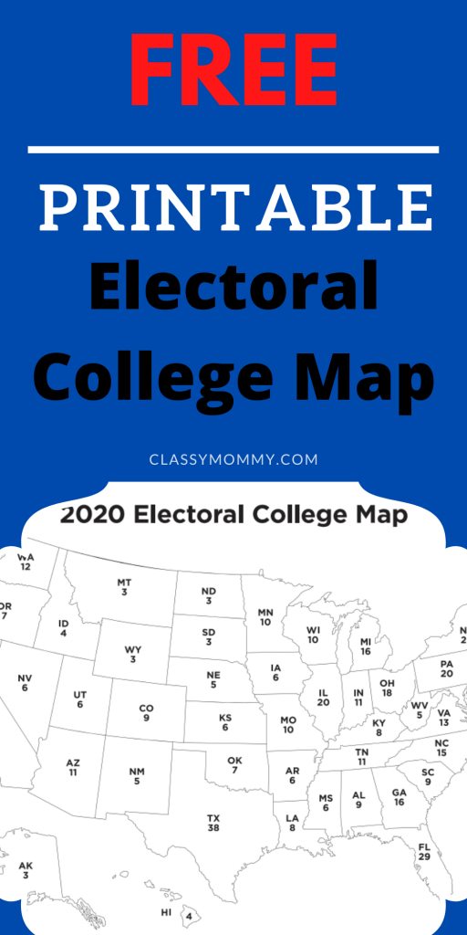 2020 Free Printable Electoral College Map Classy Mommy 