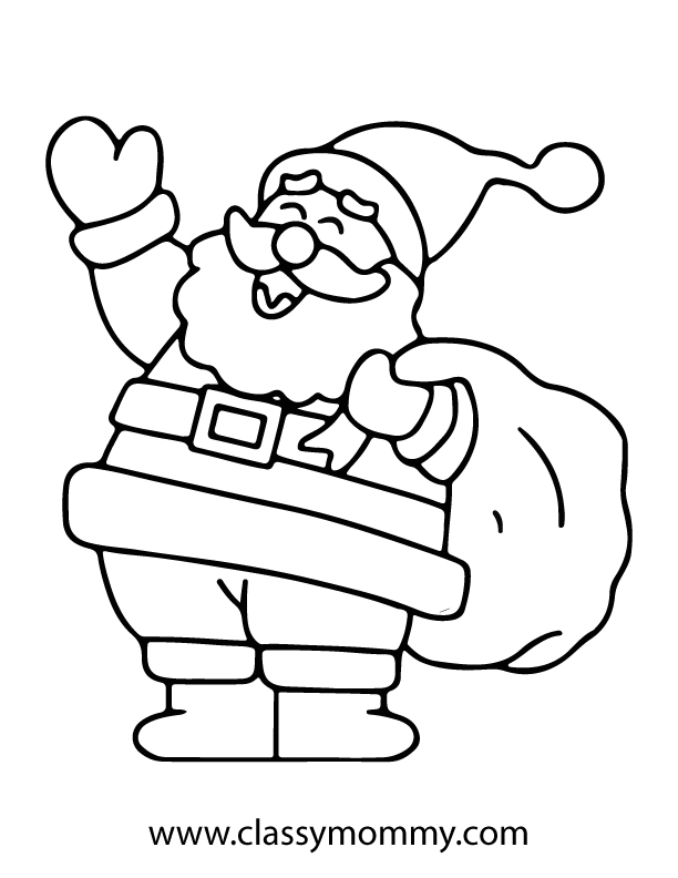 Free Printable Santa Coloring Page 
