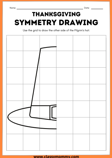 4 Free Printable Thanksgiving Symmetry Drawing Worksheets