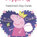 Cute Free Printable Peppa Pig Valentine Day Cards