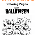 Cute Baby Monster Halloween Coloring Pages