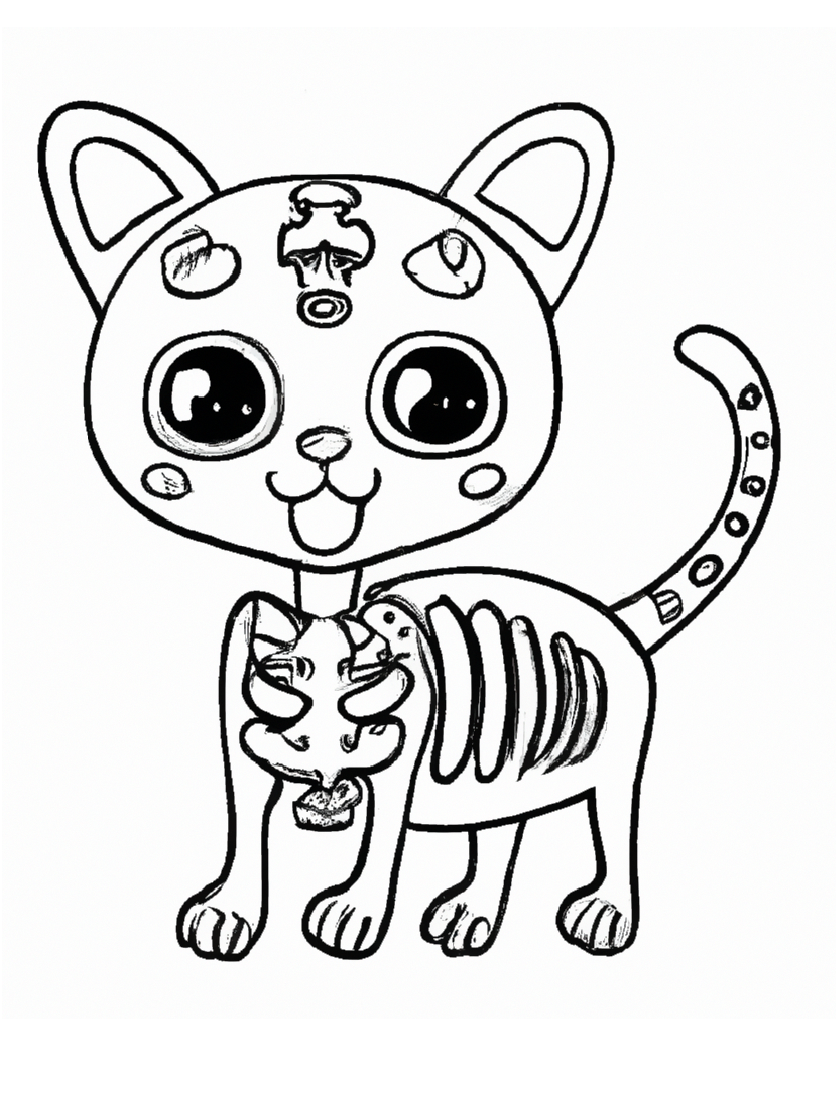 8 Free Printable Skeleton Cat Coloring Pages