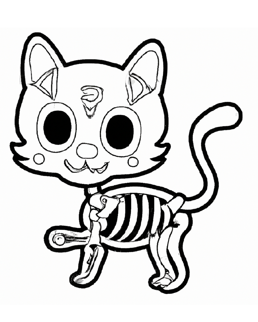8 Free Printable Skeleton Cat Coloring Pages
