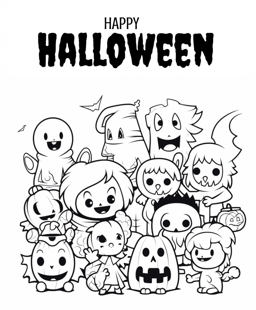 Cute Baby Monster Ghosts Coloring Pages