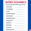 Free Printable Presidents Day Word Scramble