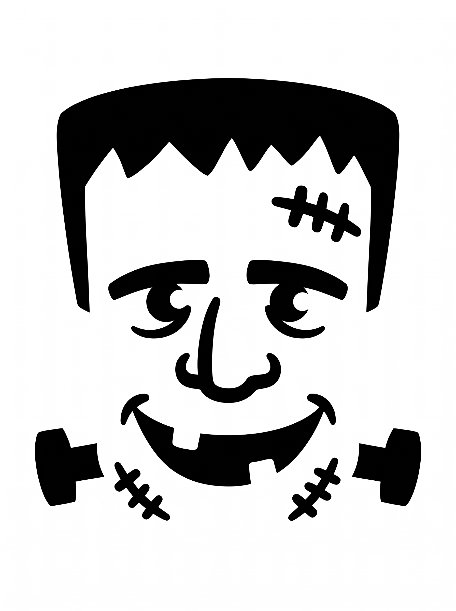 Free Frankenstein Pumpkin Carving Stencil